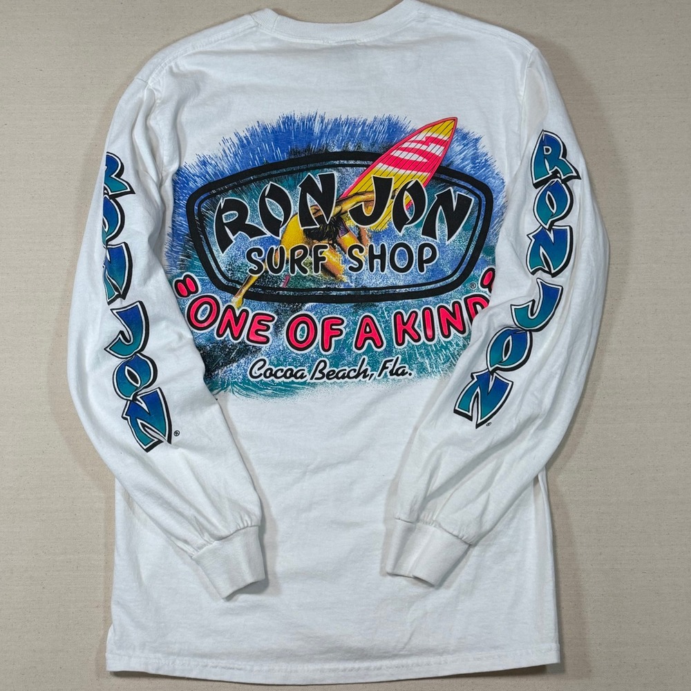 Ron Jon Surf Shop One of a Kind Cocoa Beach FL Long Sleeve T-Shirt White Small